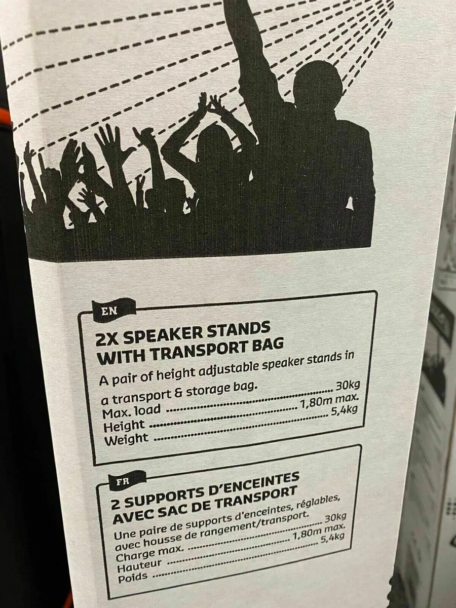 Ibiza Speaker Stands SS01B 1.8M NEW - Image 2