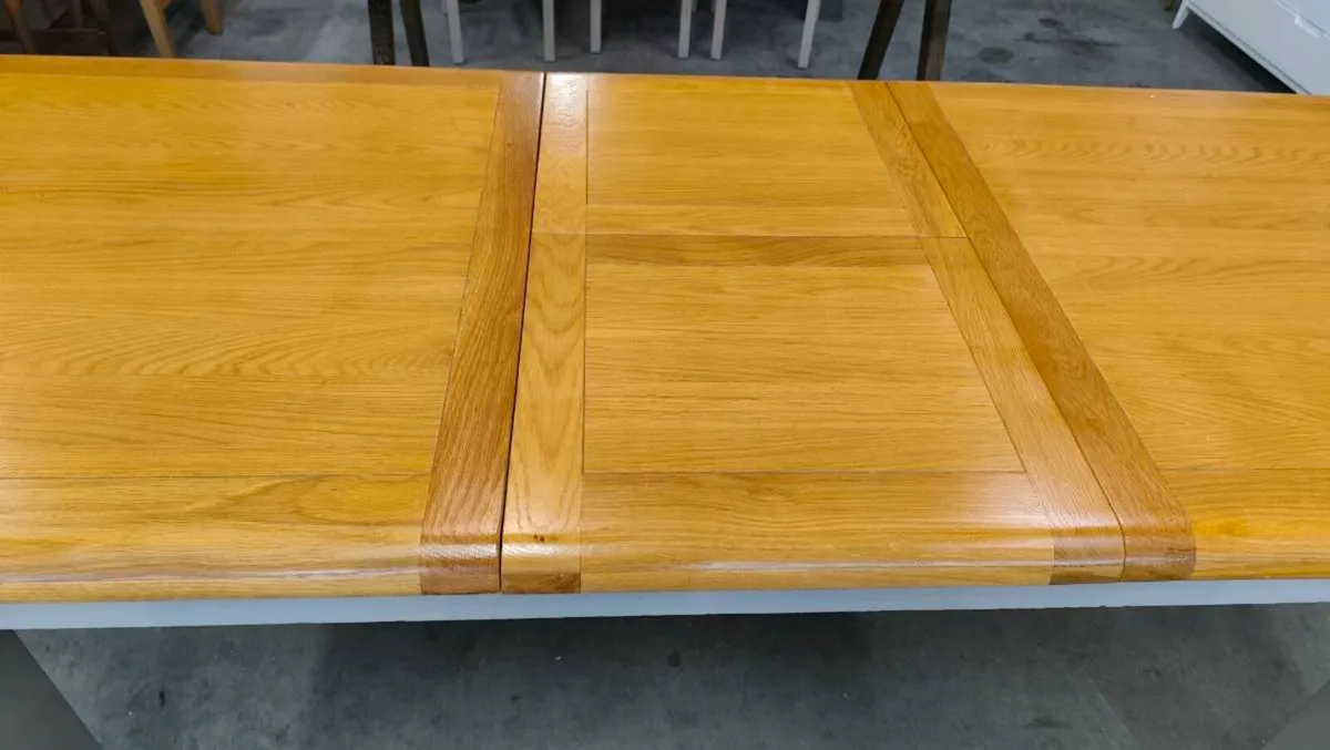 Extending Oak Farmhouse Dining Table Ex Display - Image 1