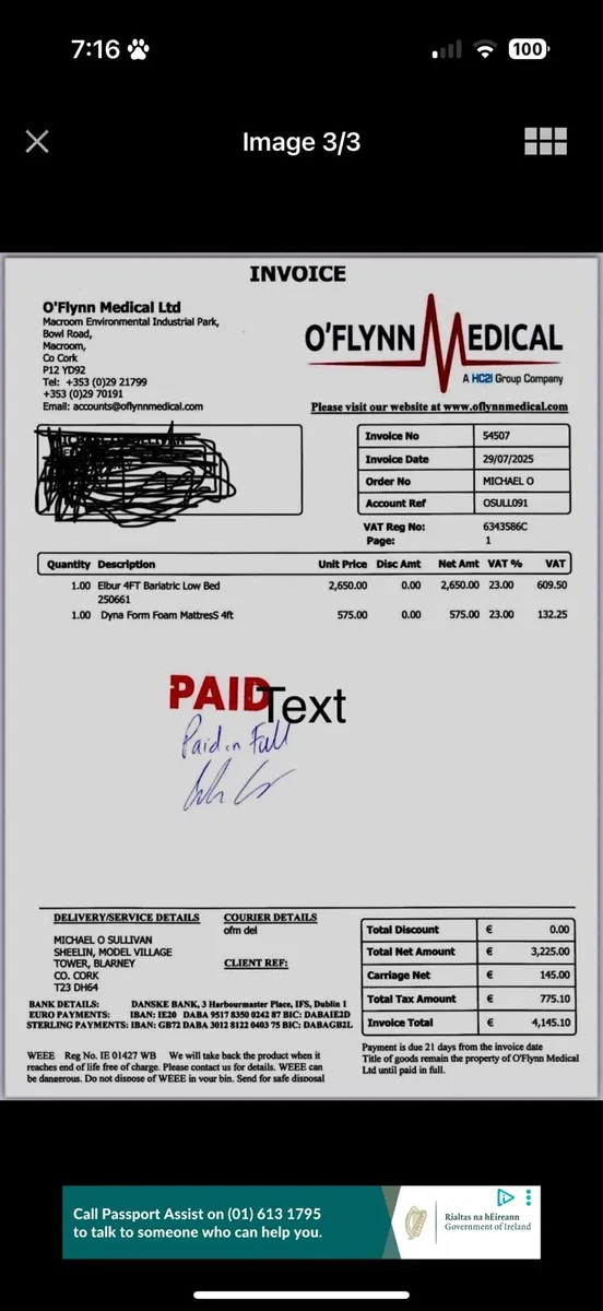 4ft Hospital Bed - Image 4