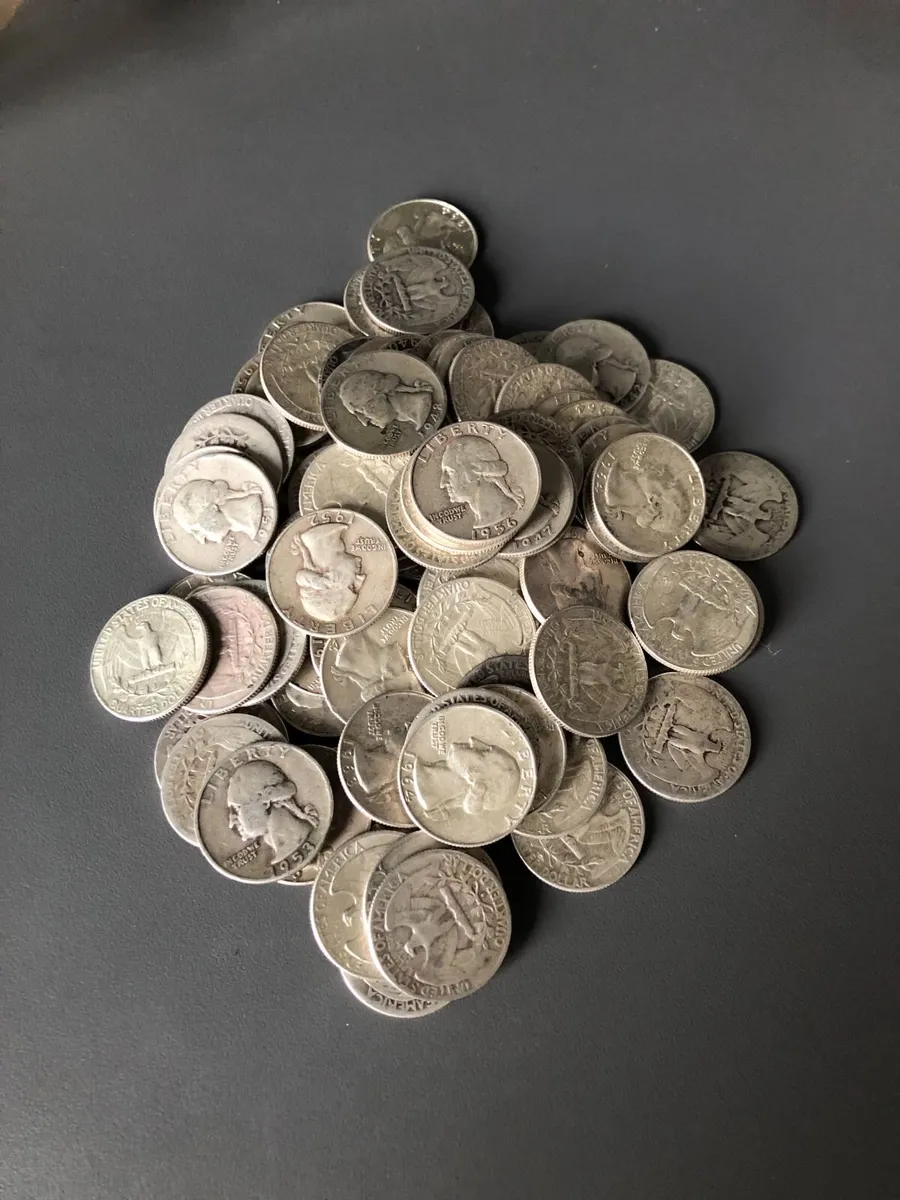 90 US Silver Quarter Dollars (Pre-1965) 90% Silver - Image 1