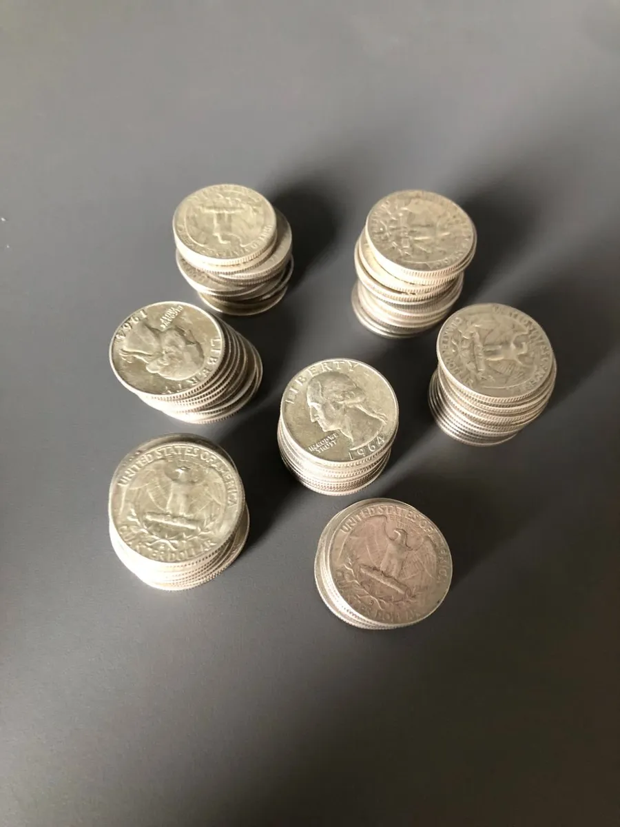 90 US Silver Quarter Dollars (Pre-1965) 90% Silver - Image 2