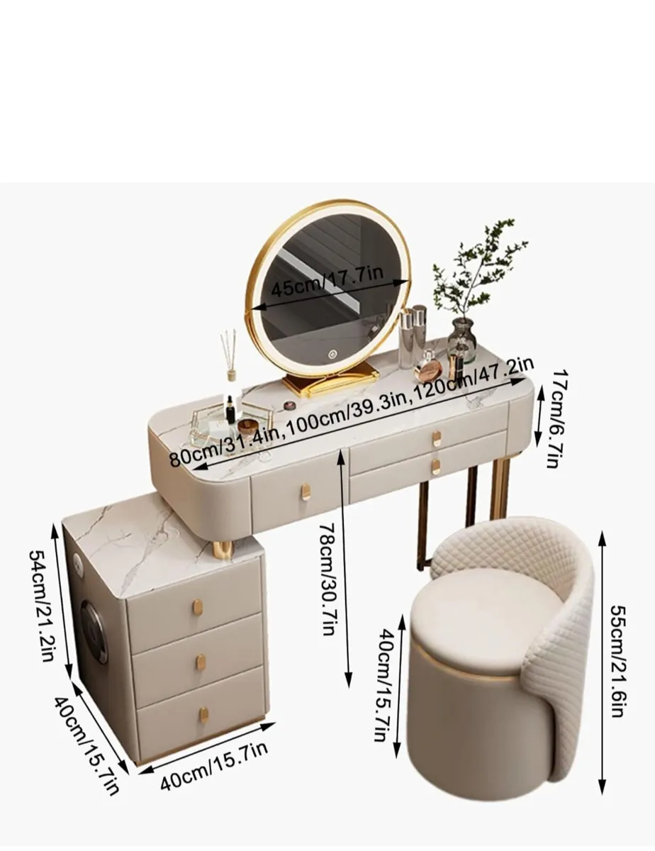 Makeup Table & Stool - Image 3