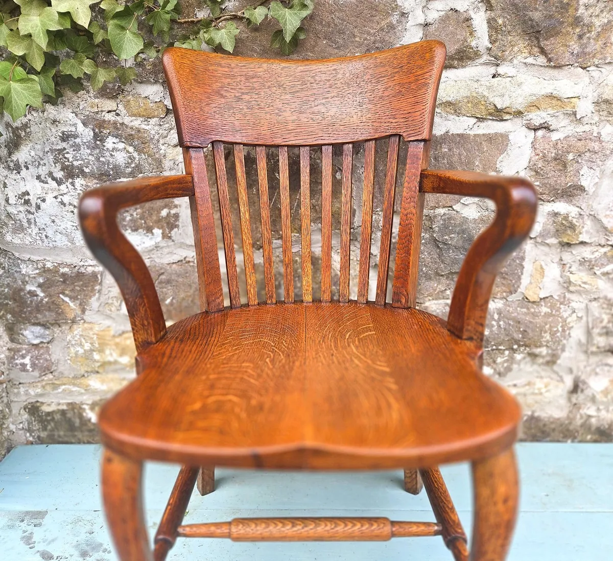 Victorian Oak Bankers Chair- Circa 1890 - Image 3