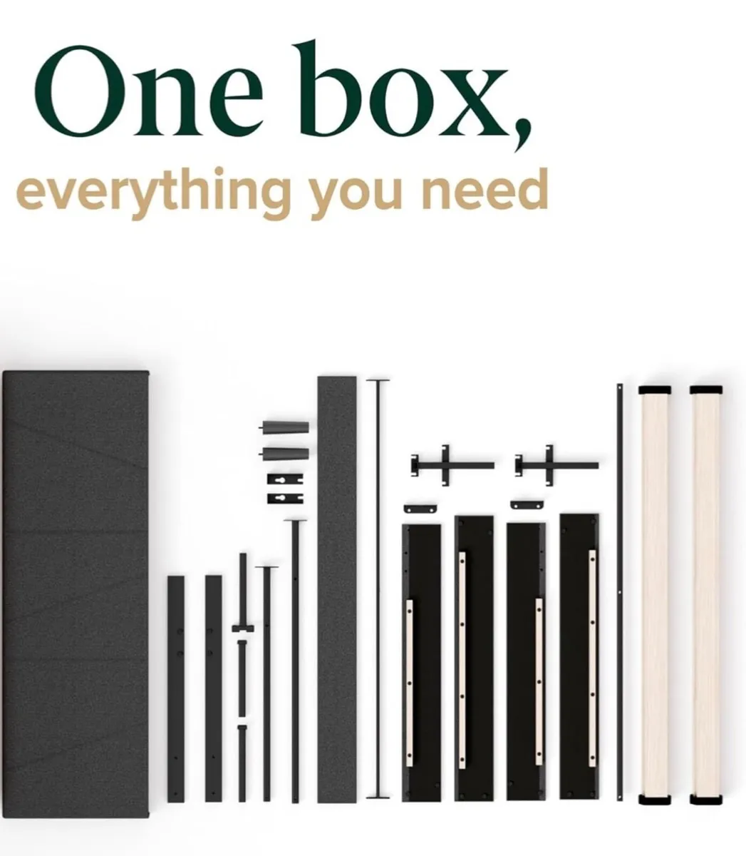 Maya Double Upholstered Bed Frame with Headboard ( - Image 2