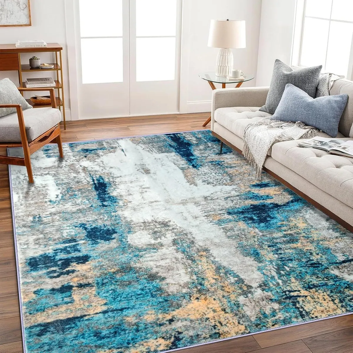 Teal Rugs for Living Room Extra Large Machine - Image 2