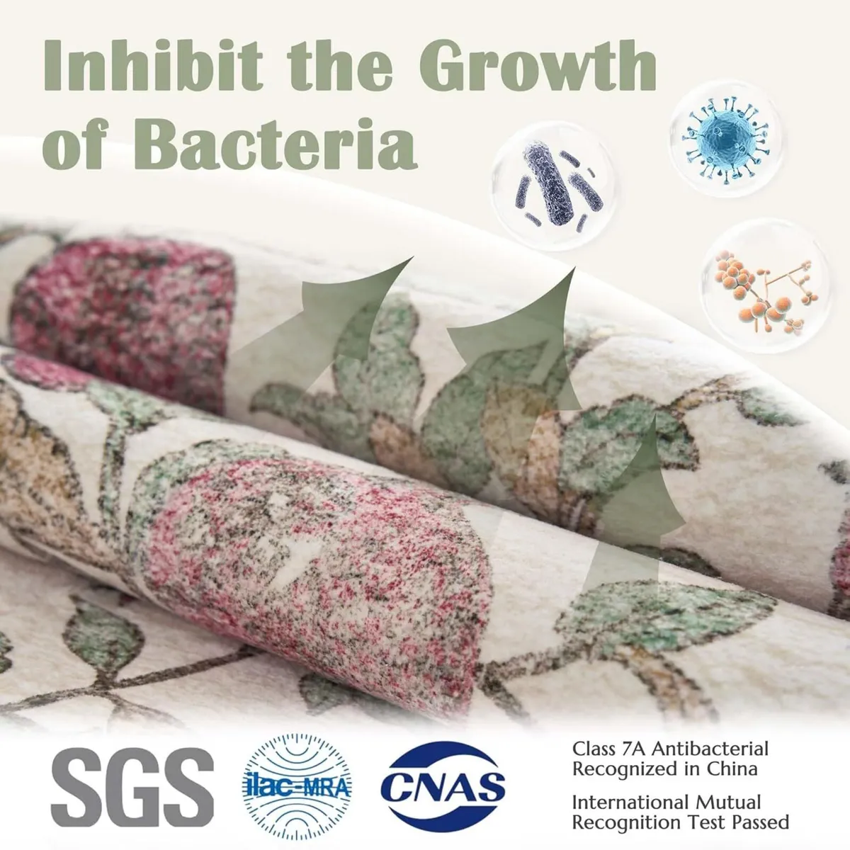 Floral Area Rug 120x180cm Washable Vintage Soft - Image 4