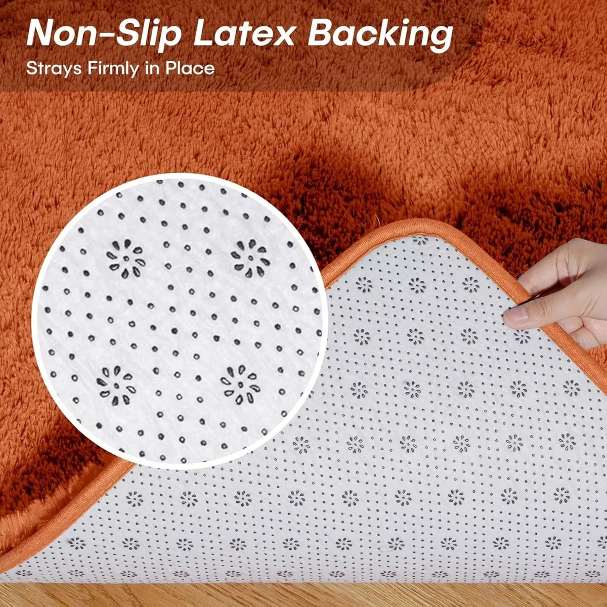 240x300cm Orange Shaggy Rug – Large Soft Fluffy - Image 3