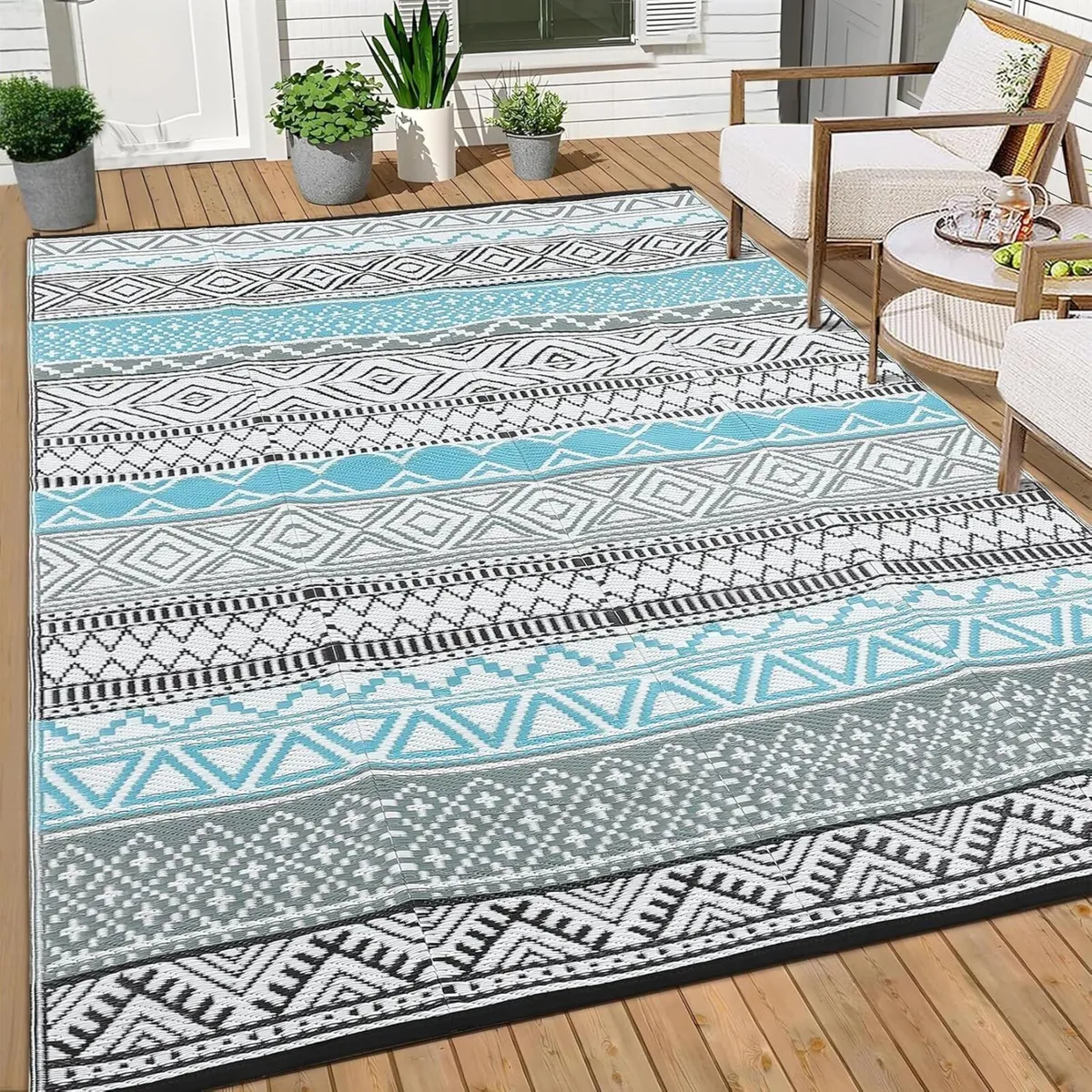 240 x 300 cm Outdoor Rug for Patio Waterproof - Image 2