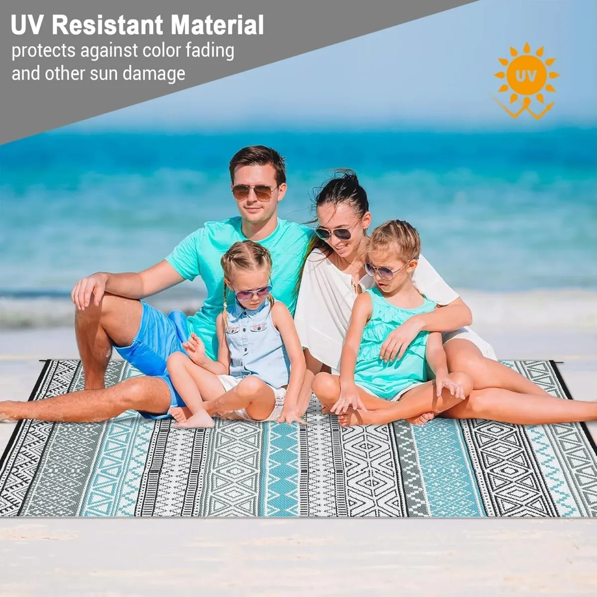 240 x 300 cm Outdoor Rug for Patio Waterproof - Image 3