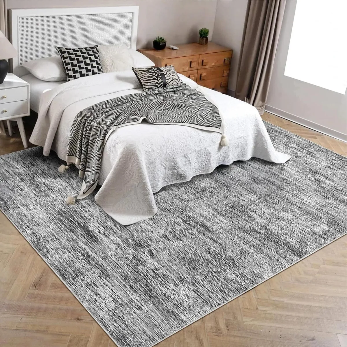 Modern Solid Rug 160x230 cm Living Room Washable - Image 2