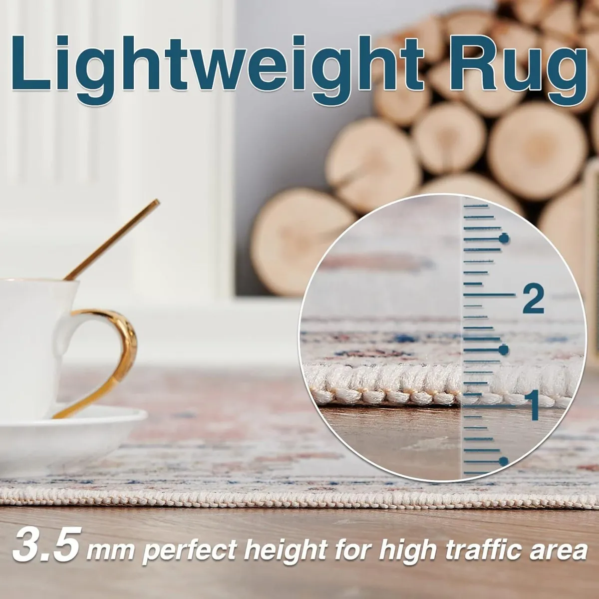 Large Rug 180x270cm Washable Floral Pink Non Slip - Image 3