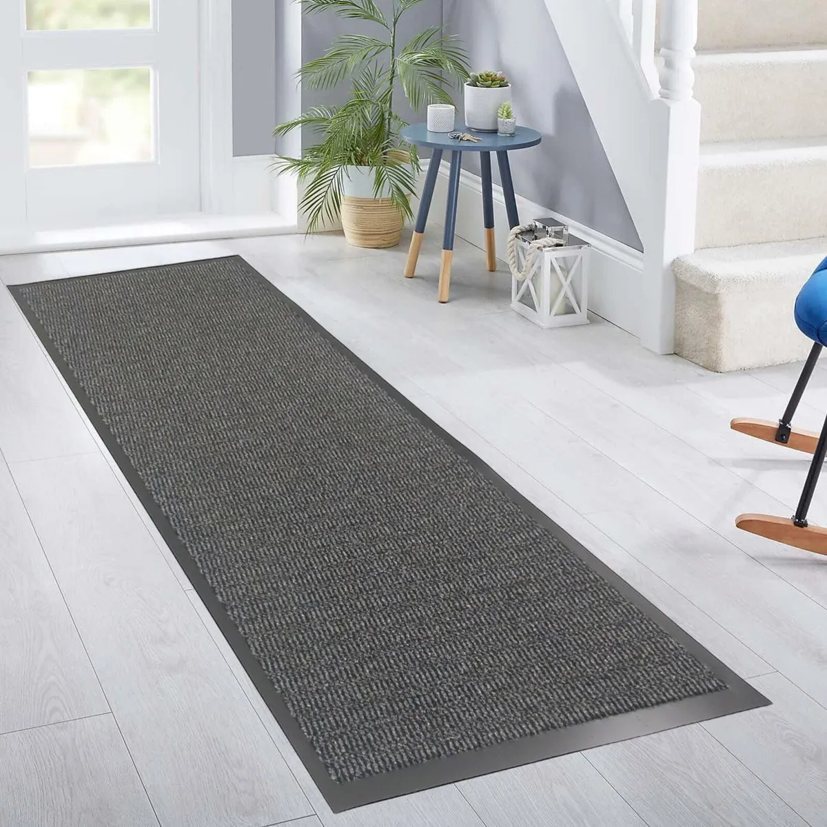 Large PVC Edge Rugs Heavy Duty Non Slip Grey - Image 2
