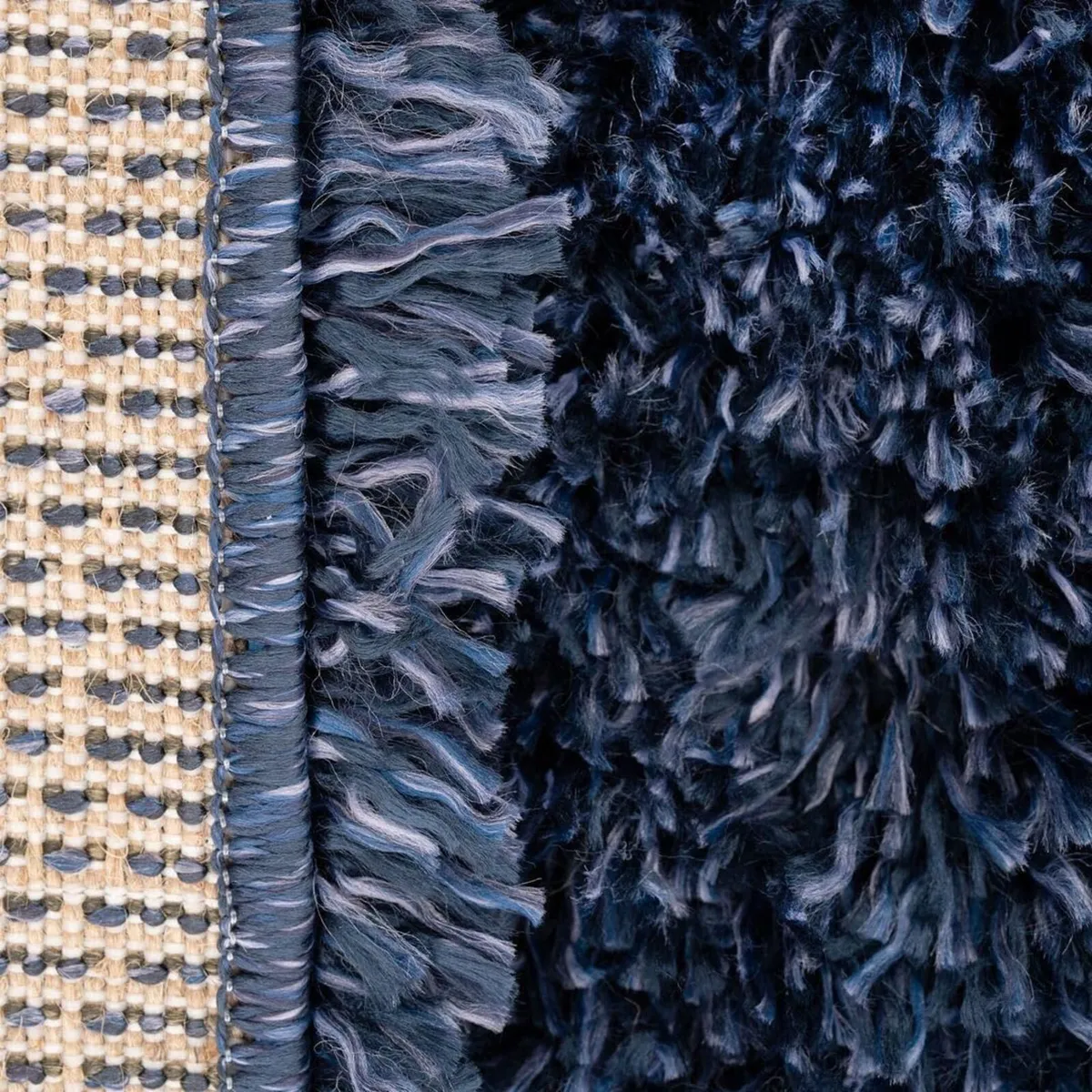 Super Soft Shaggy Living Room Navy Area Rugs - Image 2