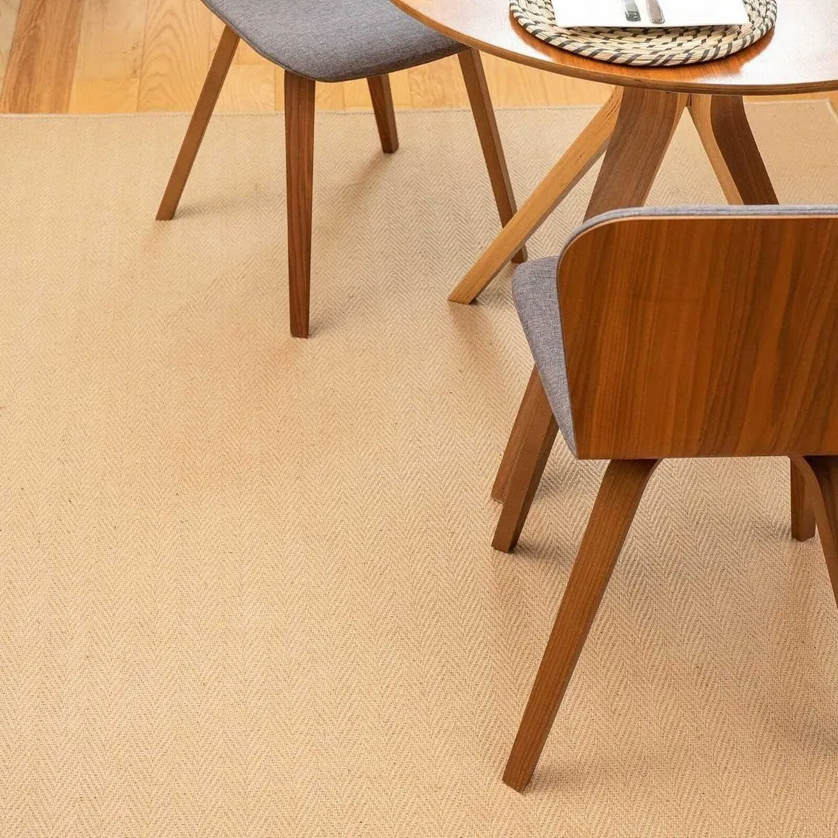 Sustainable Herringbone Soft Natural Jute Area - Image 4