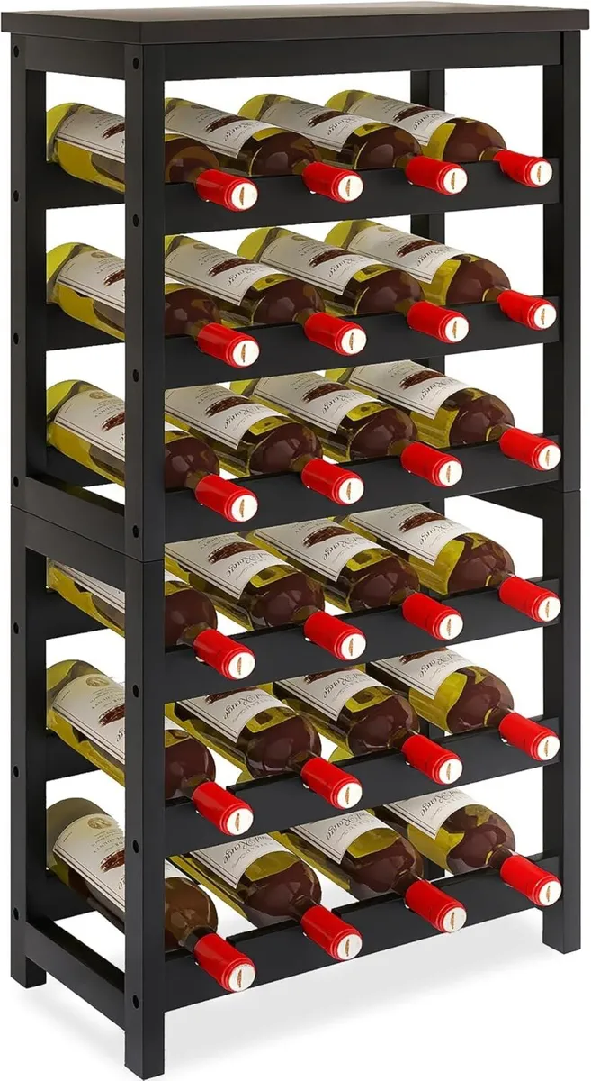 24 Bottle Wine Rack Freestanding Floor 6 Tier - Image 1