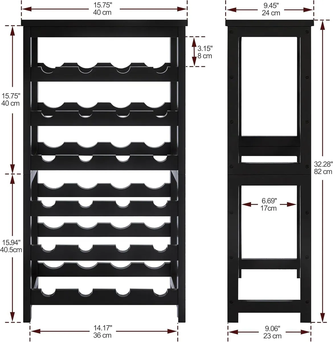 24 Bottle Wine Rack Freestanding Floor 6 Tier - Image 2