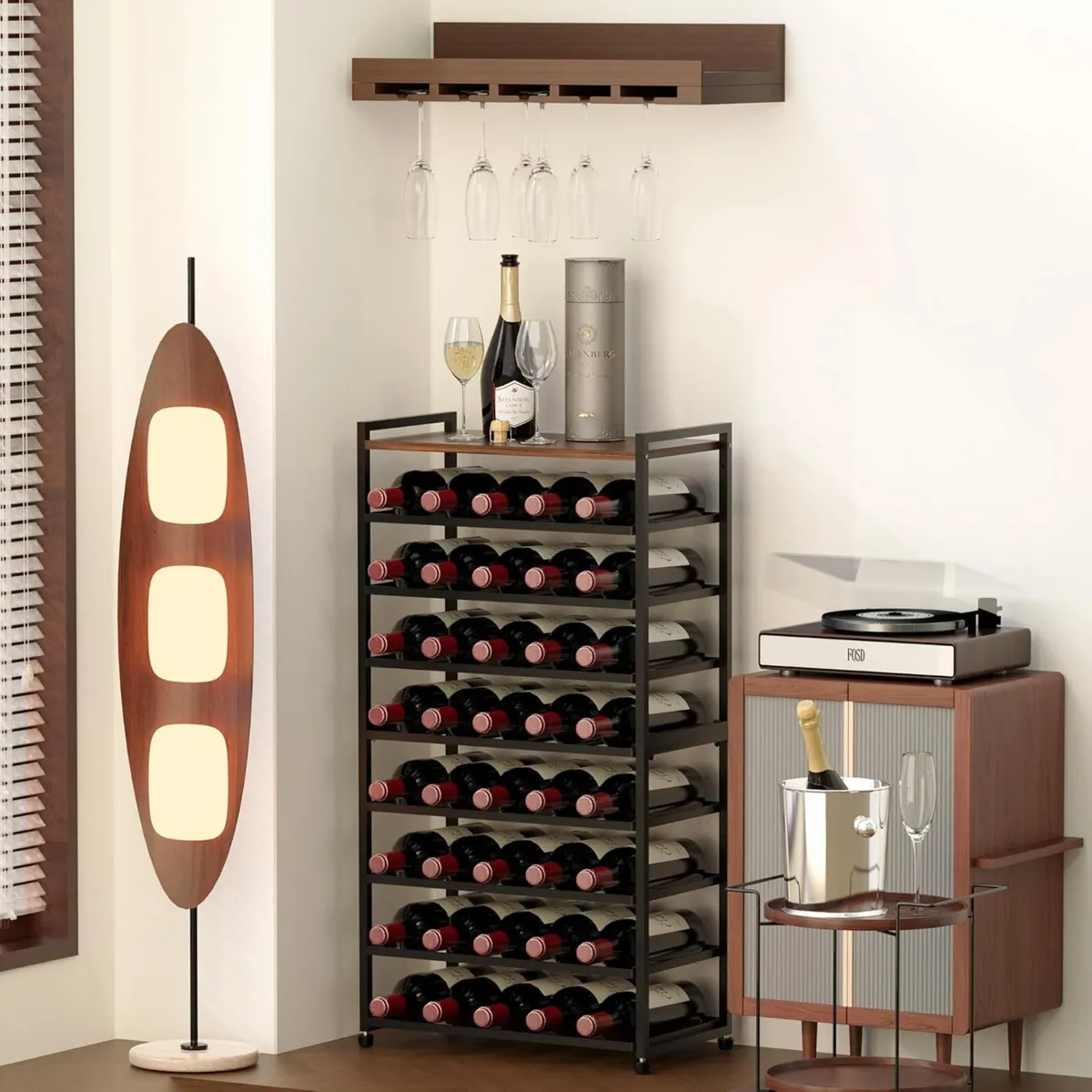 40 Bottle Wine Rack Freestanding Floor 8-Tier - Image 4