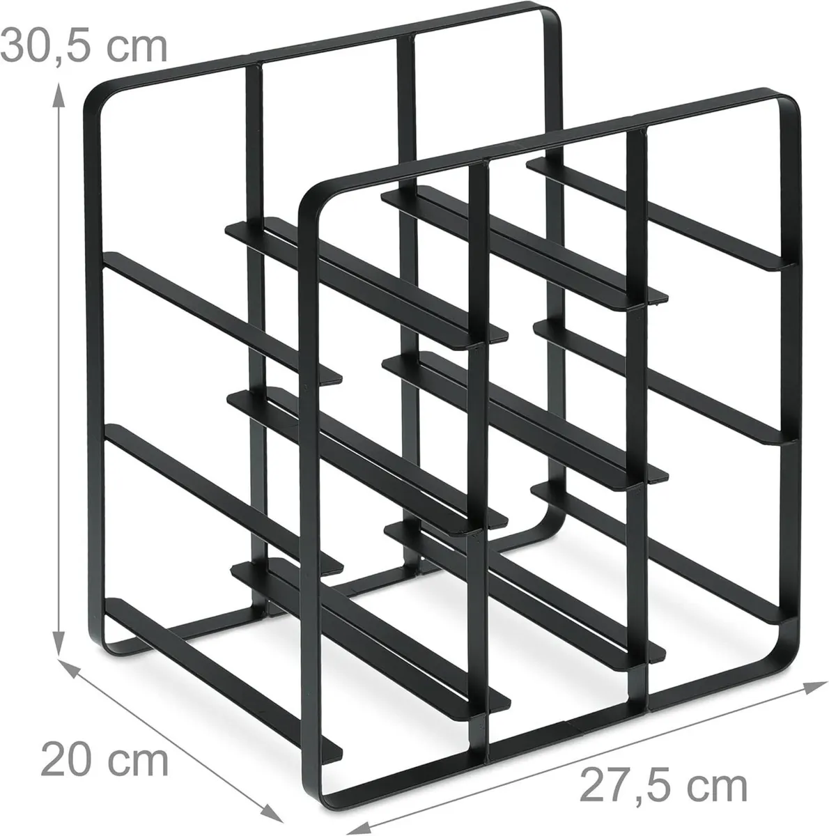 Metal Wine Rack 9 Bottles HxWxD: 30.5 x 27 20 cm - Image 3