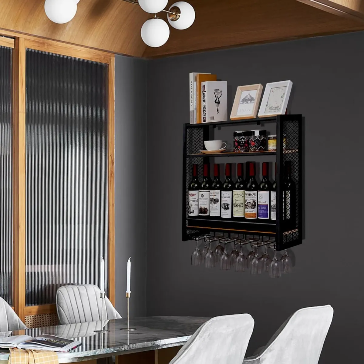 3-Tier New Improved Wall Mounted Wine Rack - Image 3