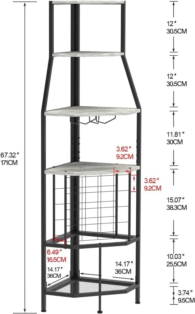 Corner Wine Rack with Glass Holder and Storage - Image 2