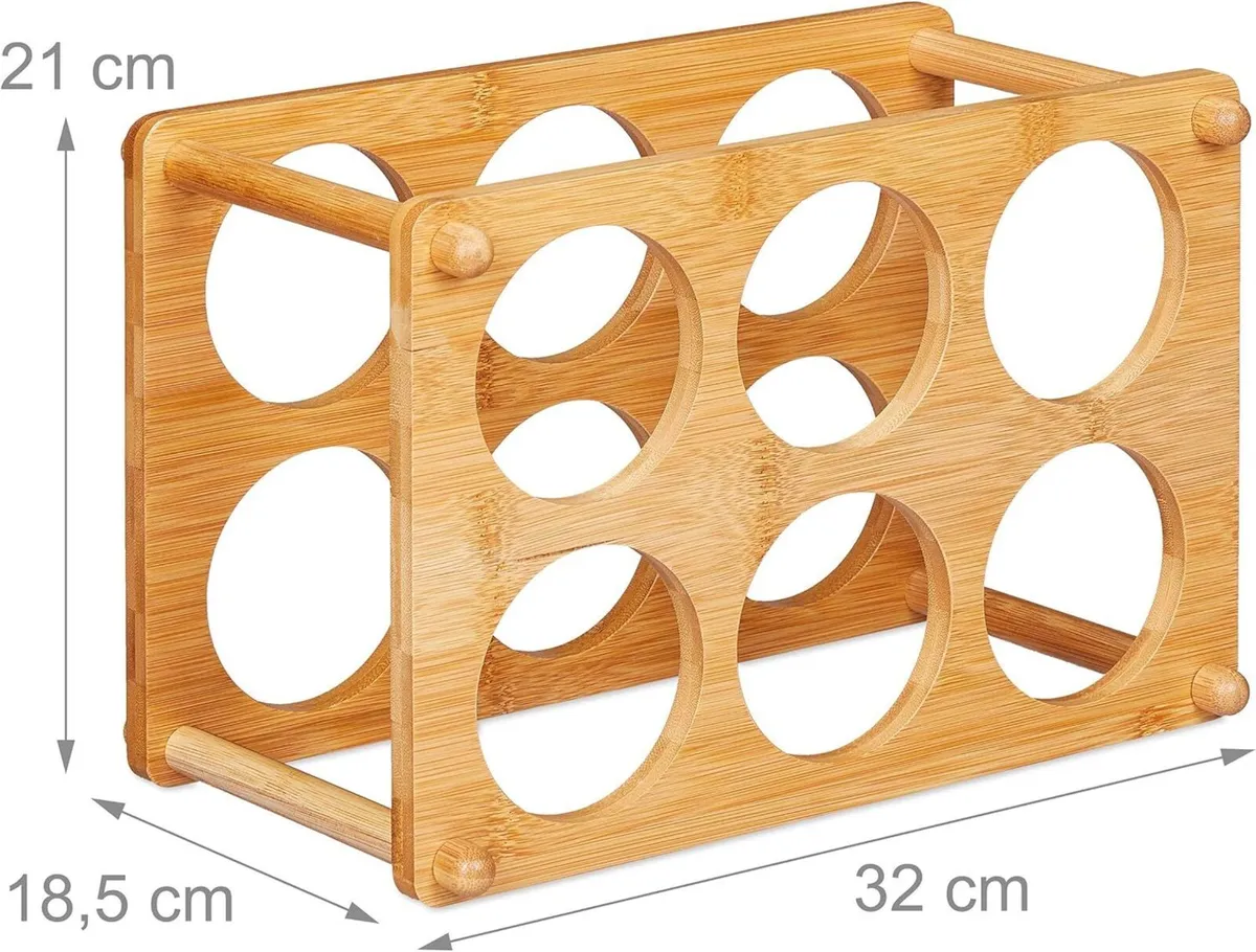 Bamboo Wine Rack 6 Bottles Capacity Arch-Shape - Image 3