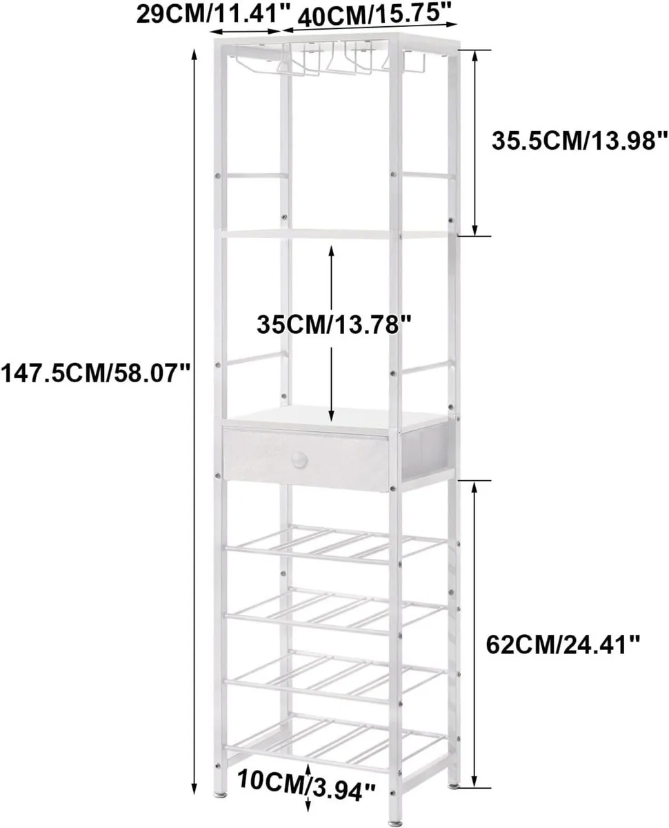 Wine Rack Freestanding Floor Coffee Bar Cabinet - Image 3