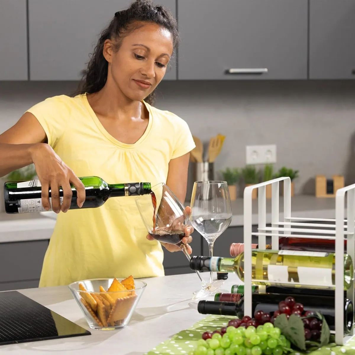 Metal Wine Rack 9 Bottles Powder-Coated Iron 30 x - Image 4