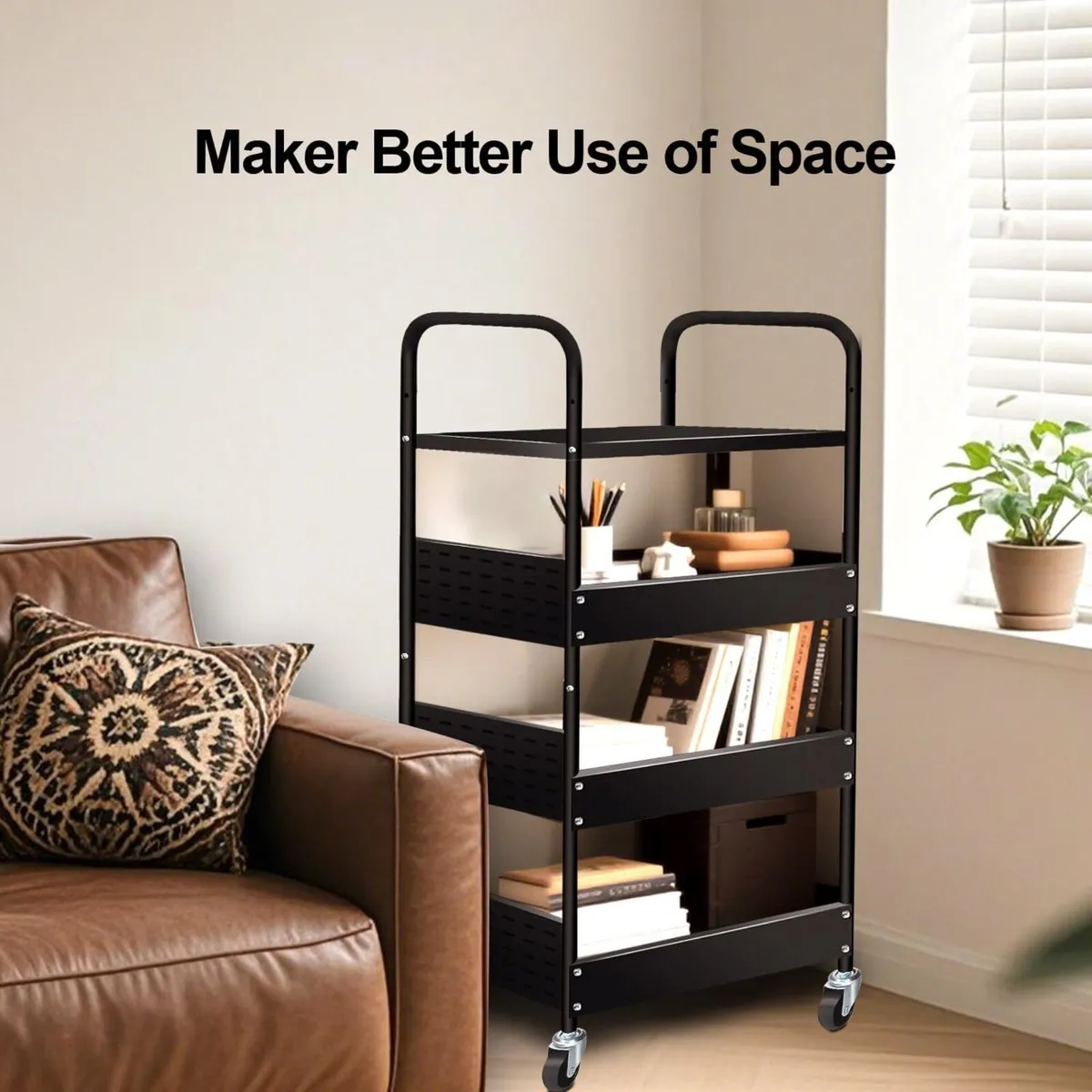 STABLE 4-Tier Rolling Utility Cart Heavy Duty - Image 4