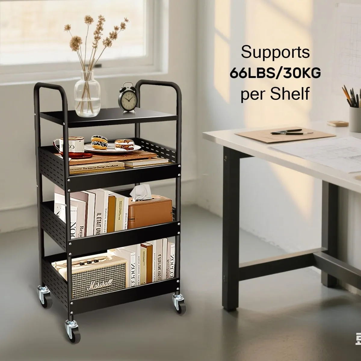 STABLE 4-Tier Rolling Utility Cart Heavy Duty - Image 3