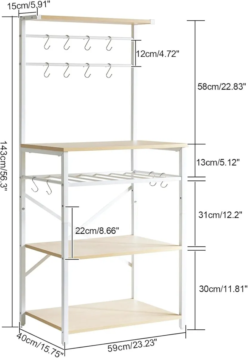 Kitchen Baker's Rack Microwave Oven Stand with - Image 3