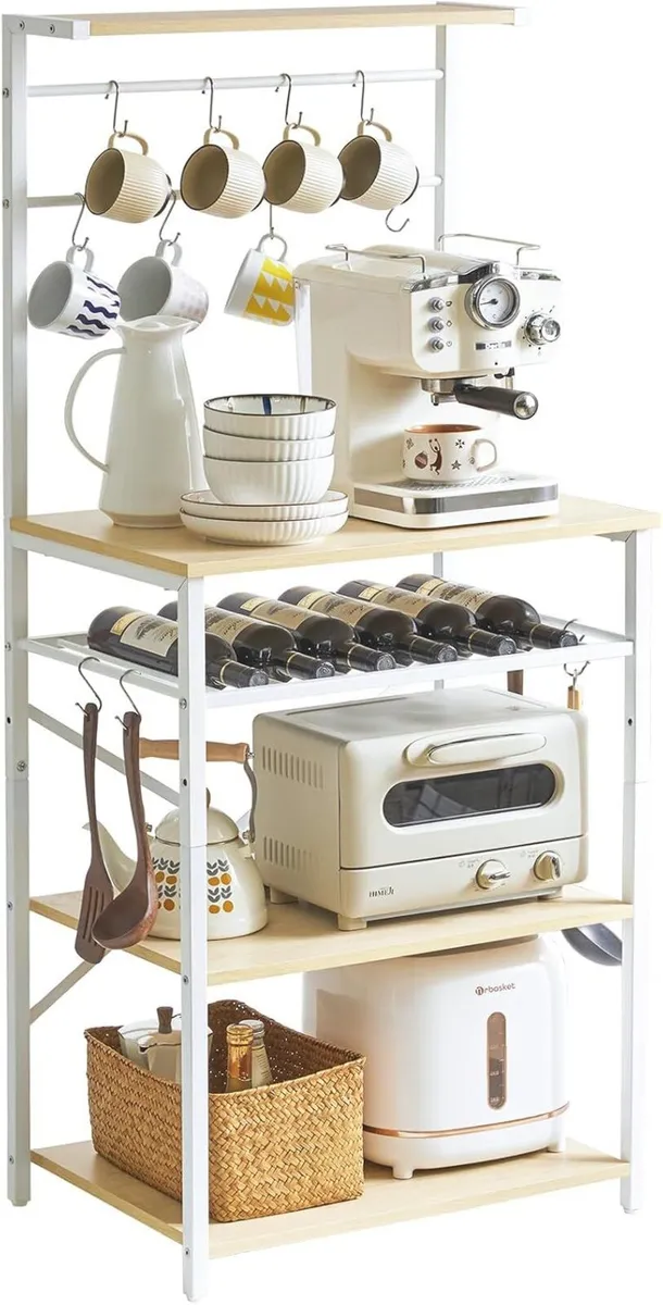 Kitchen Baker's Rack Microwave Oven Stand with - Image 1