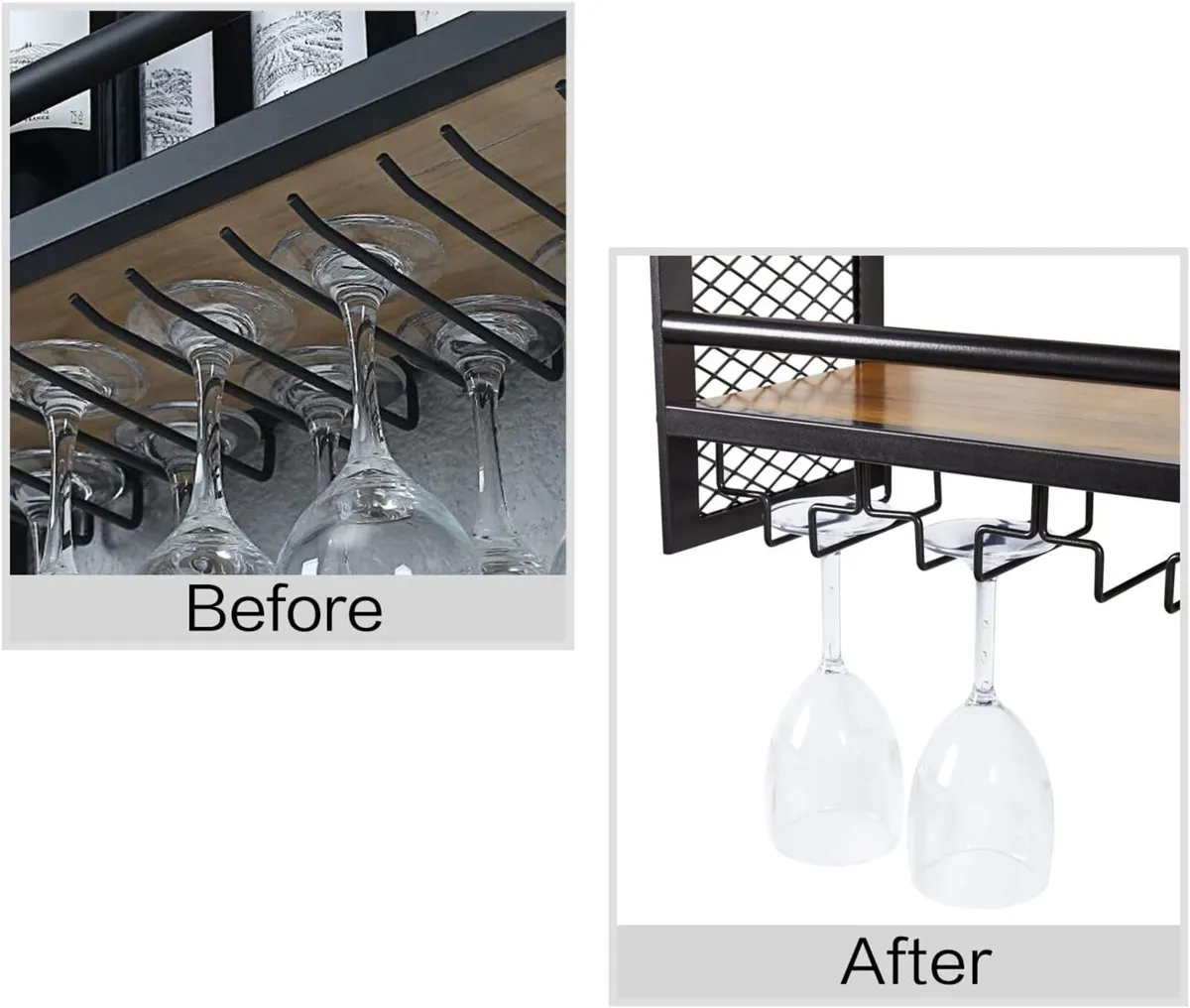 2-Tier New Improved Wall Mounted Wine Rack - Image 3