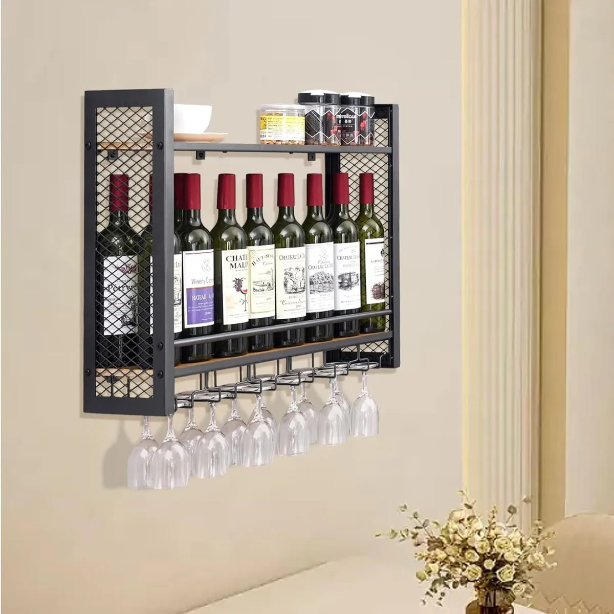 2-Tier New Improved Wall Mounted Wine Rack - Image 1