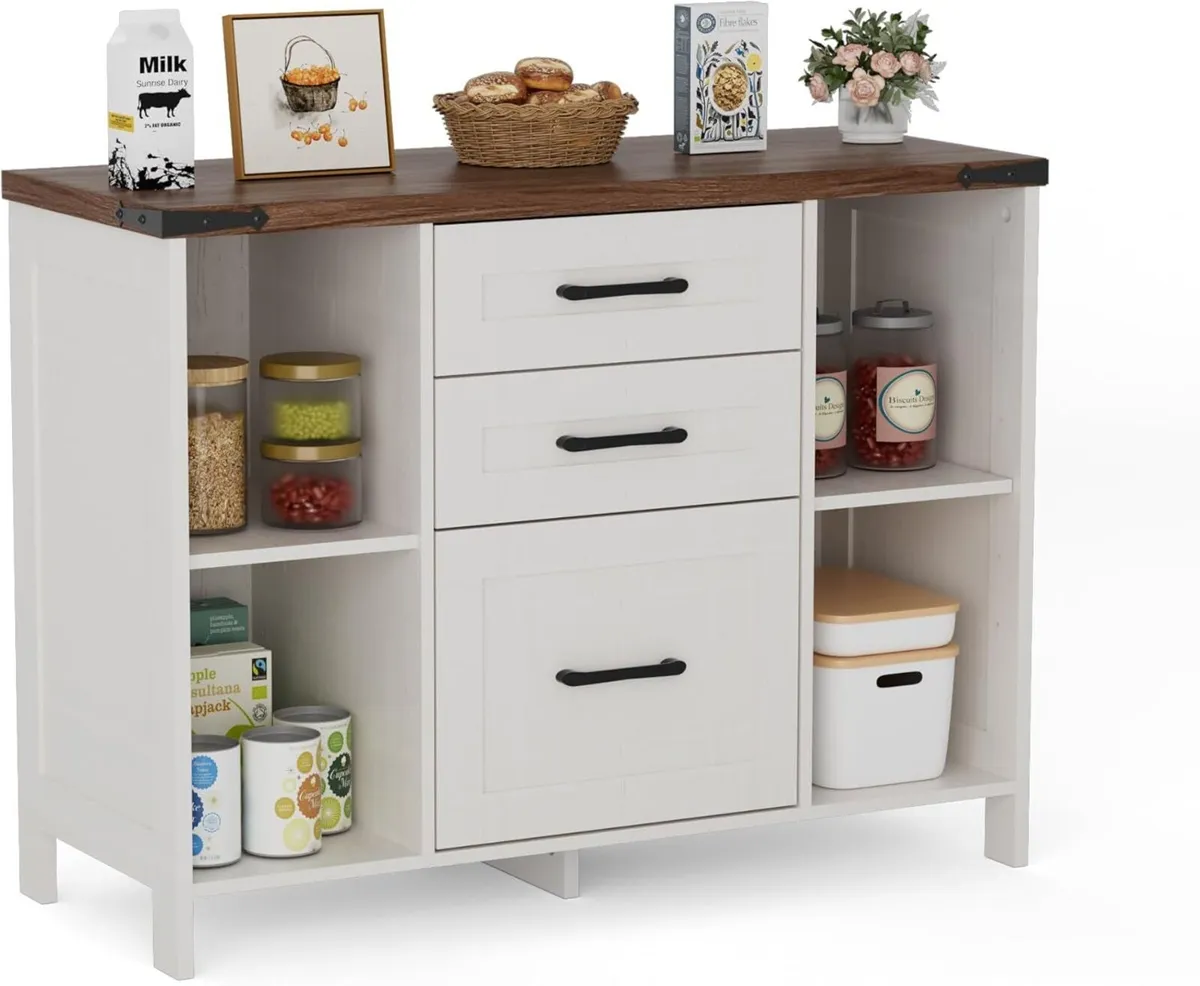 Sideboard Storage Cabinet Kitchen Cupboard with 3 - Image 1