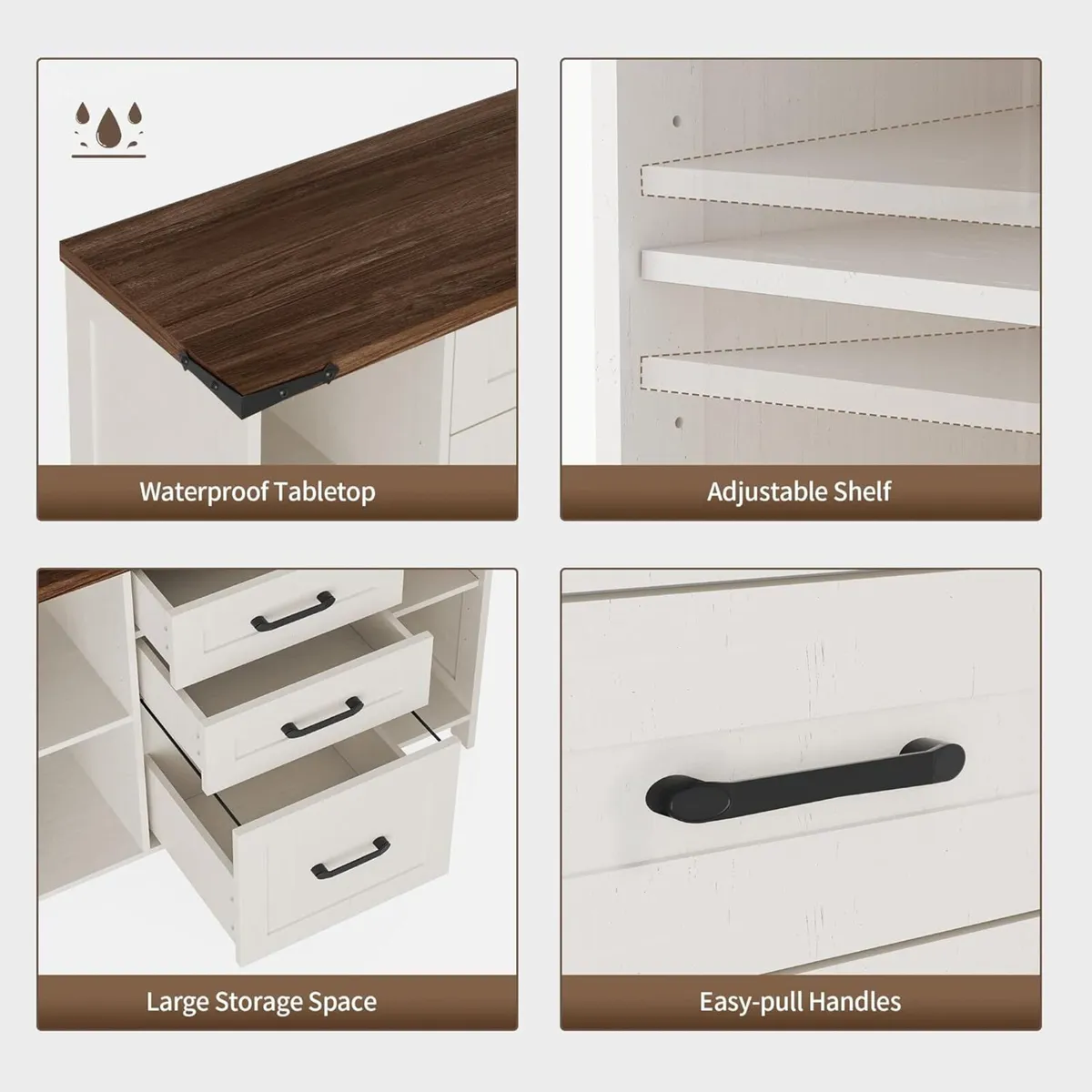 Sideboard Storage Cabinet Kitchen Cupboard with 3 - Image 4