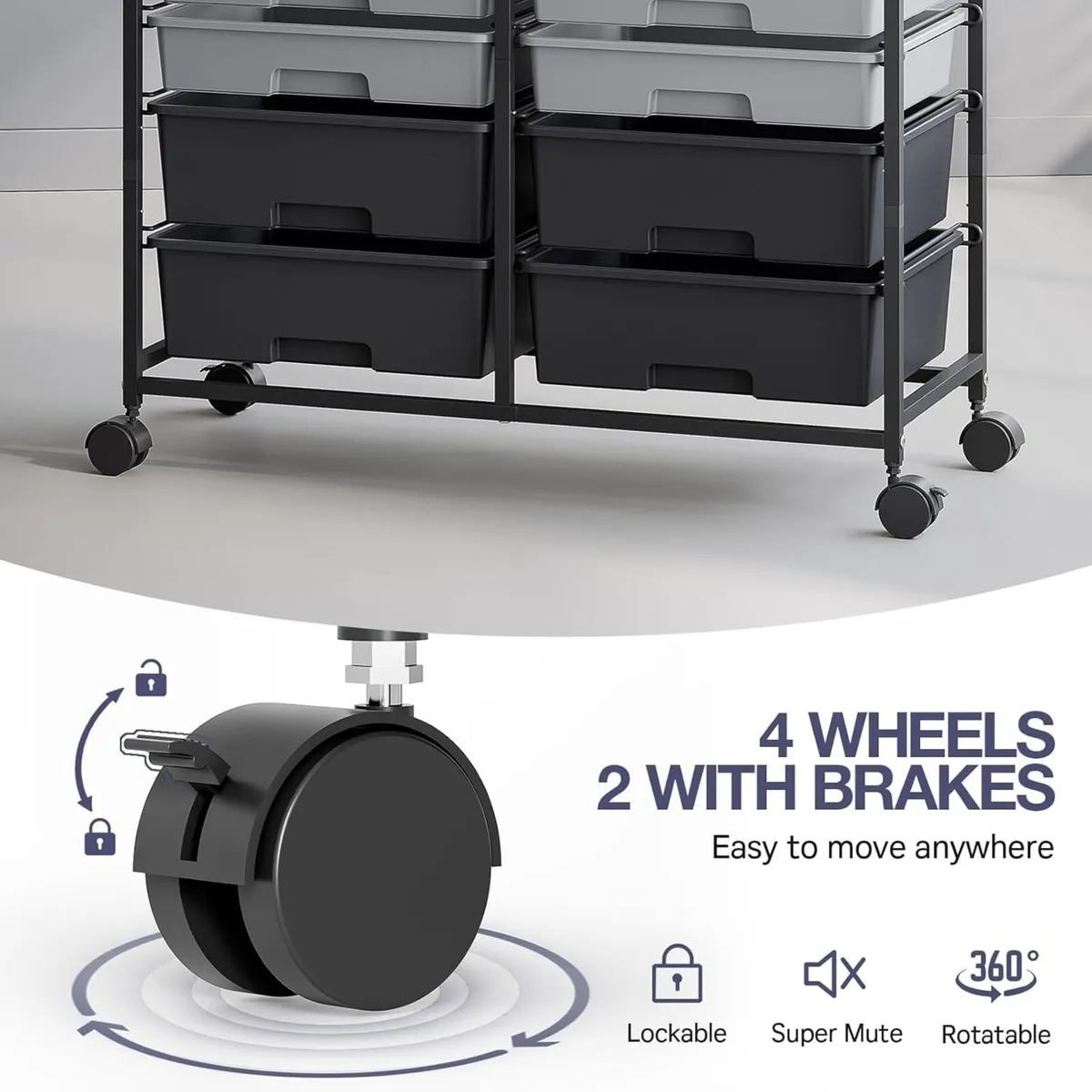 12-Drawer-Plastic-Rolling-Storage-Utility-Craft-Or - Image 4