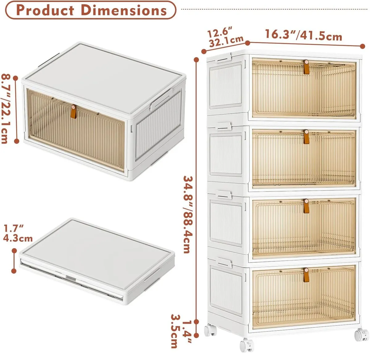 Storage Boxes with Lid 4-Tier Plastic Stackable 1 - Image 2