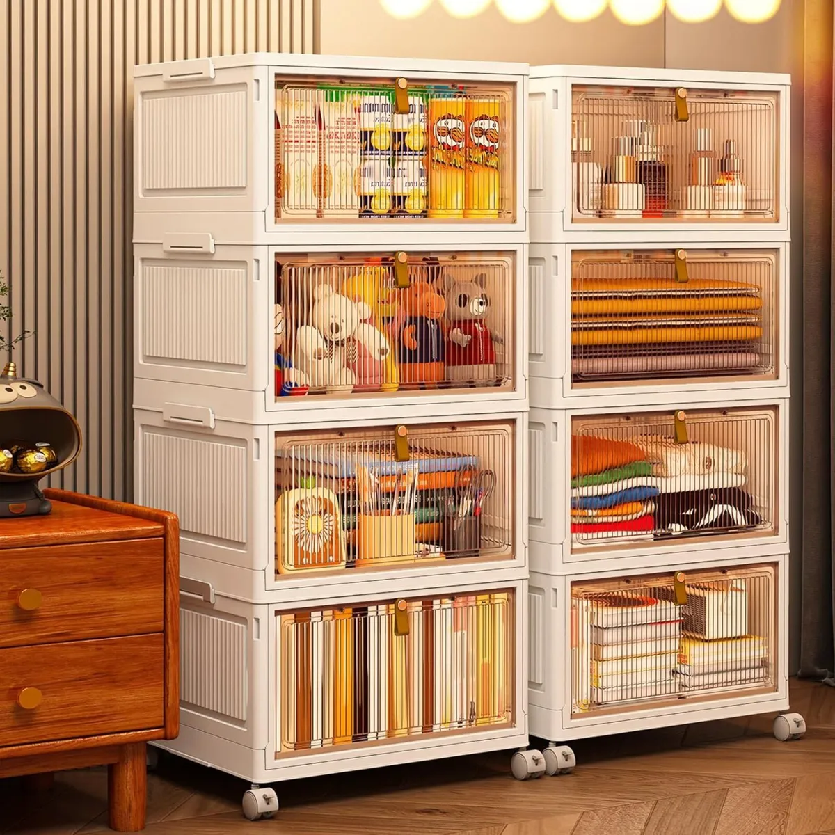 Storage Boxes with Lid 4-Tier Plastic Stackable 1 - Image 3