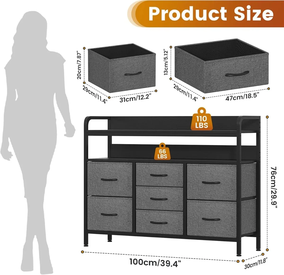 7-Drawer Fabric Chest Of Drawers for Bedroom - 4 - Image 3