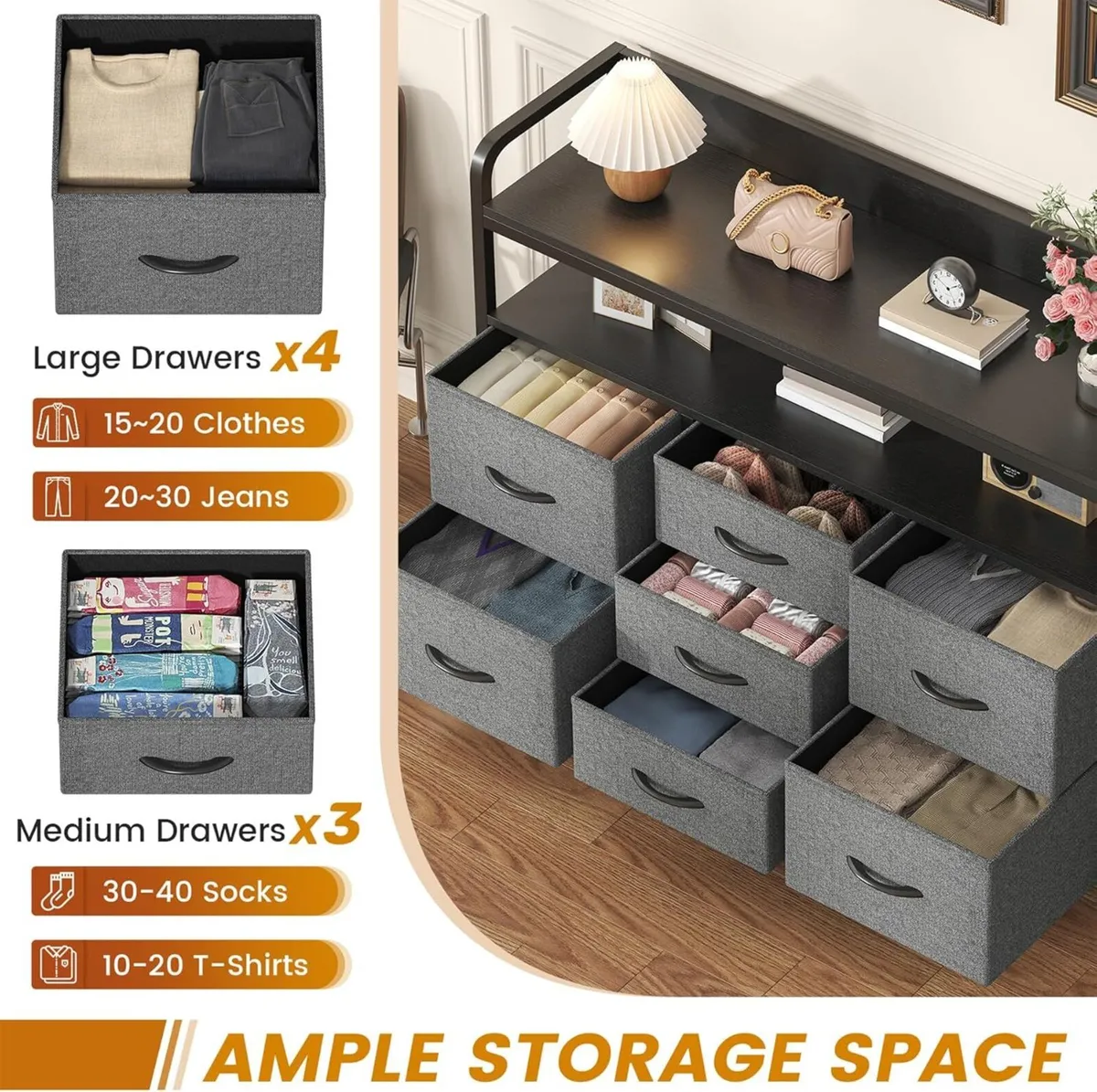 7-Drawer Fabric Chest Of Drawers for Bedroom - 4 - Image 4