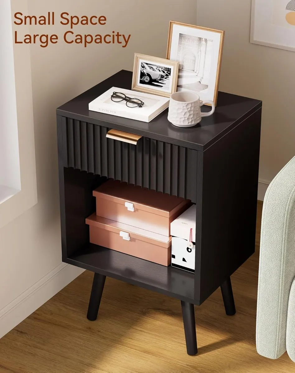 Mid Century Modern Nightstand Set of 2 Side Table - Image 4