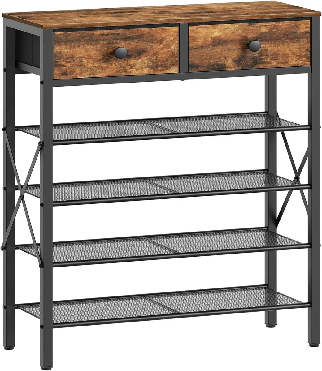 Shoe Rack with Drawer Storage Organizer 4-Tier - Image 1