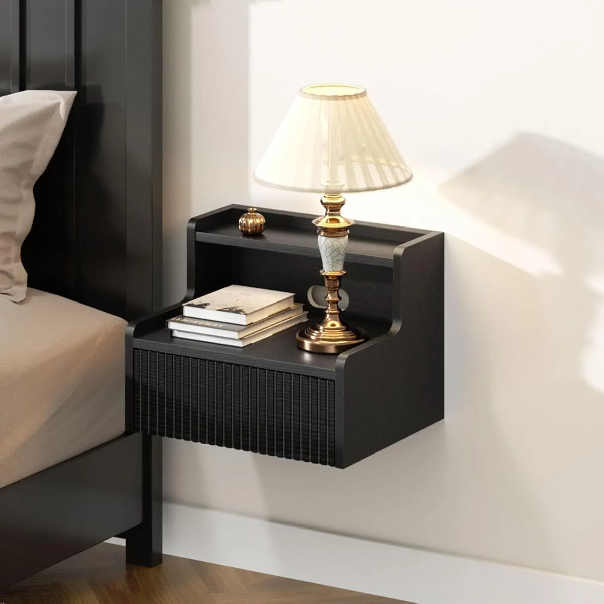 Floating Bedside Table Set of 2 Small Wall - Image 3
