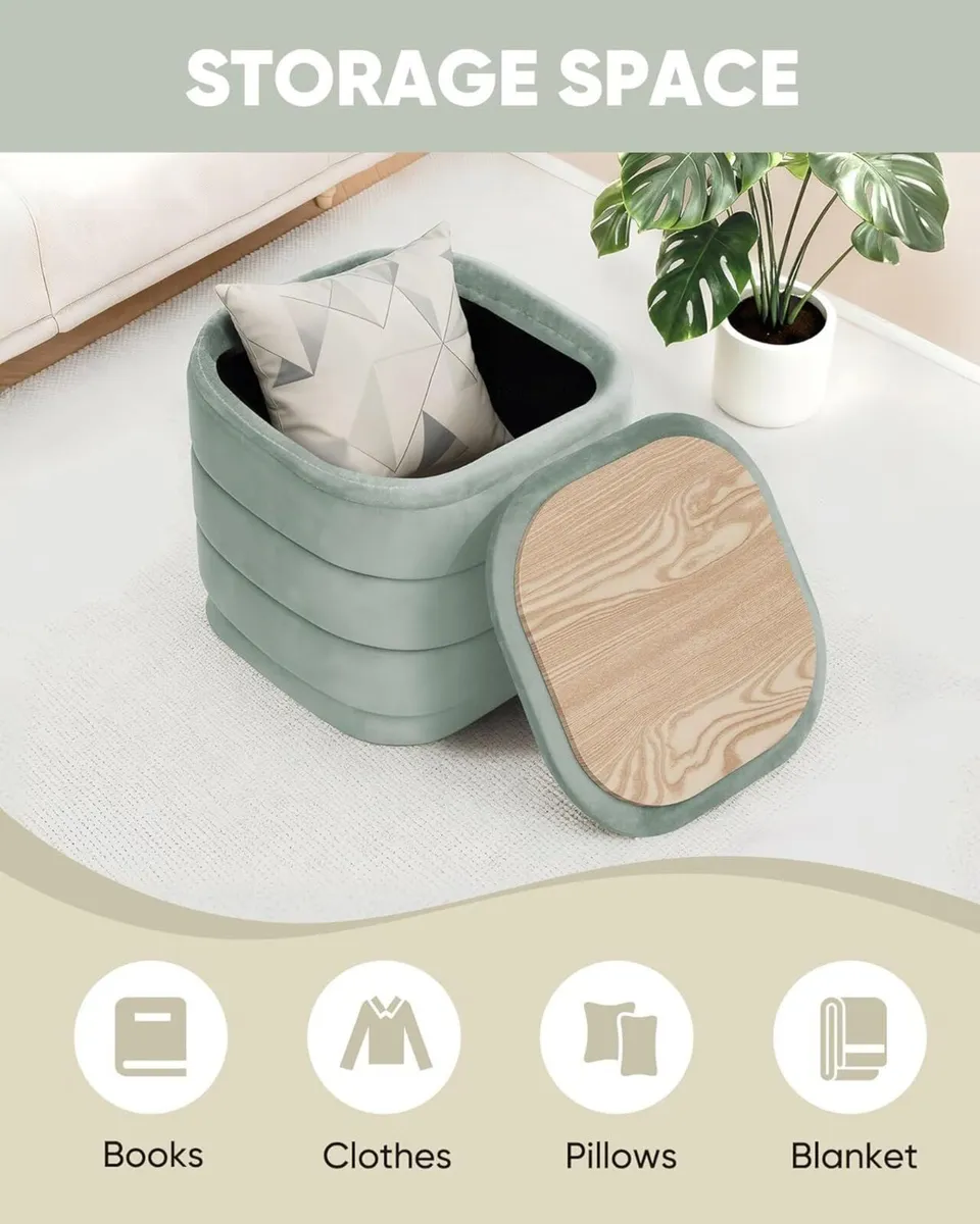 Storage Ottoman Cube - Folding Foot Rest with - Image 4