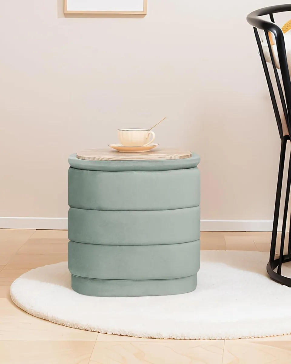 Storage Ottoman Cube - Folding Foot Rest with - Image 2