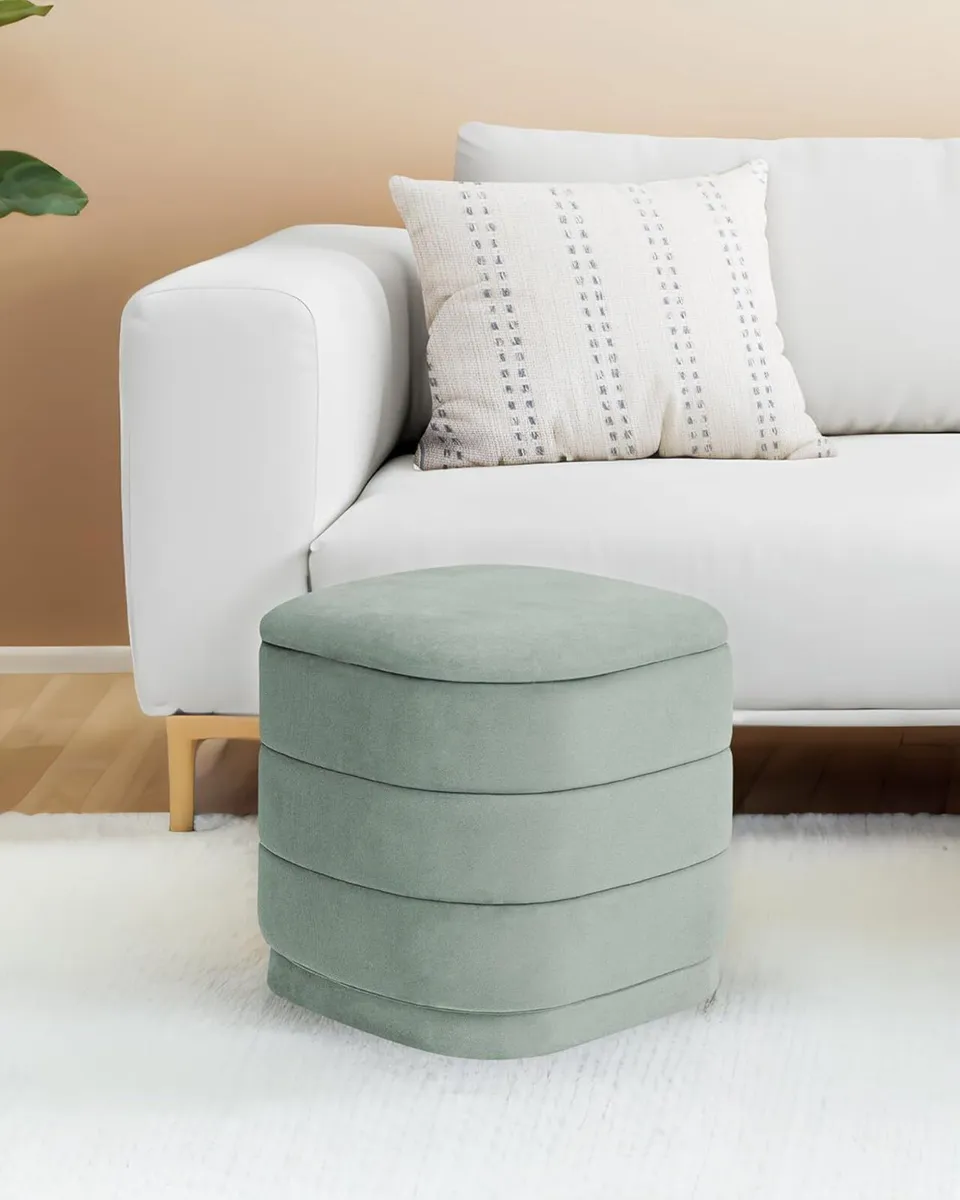 Storage Ottoman Cube - Folding Foot Rest with - Image 3