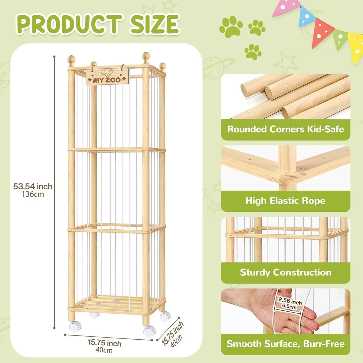 Stuffed Animal Storage Organizer Large Wooden - Image 2