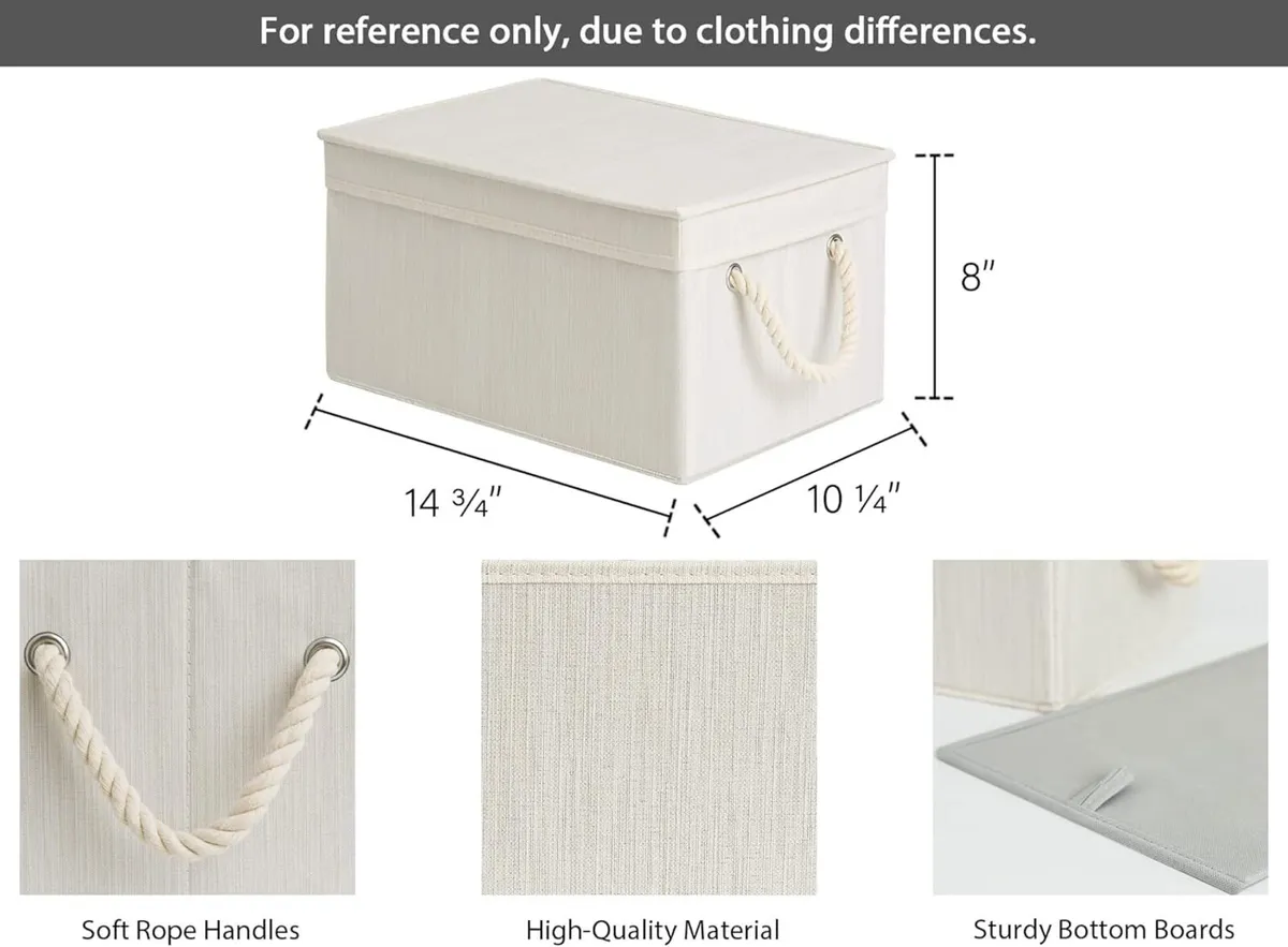 Fabric Storage Boxes with Lids Foldable Basket - Image 3