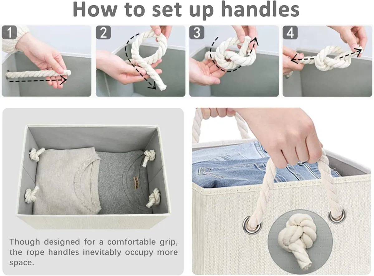 Fabric Storage Boxes with Lids Foldable Basket - Image 4