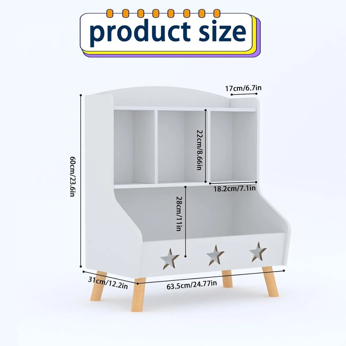 Kids Bookshelf and Toy Storage Organiser Bookcase - Image 3